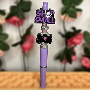 Shop Small Purple Letters, Skeleton Hand & Emo Aesthetic Handmade Beaded Pen